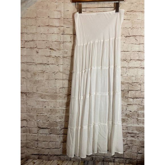 Emma G Broomstick Skirt Womens Medium White Tiered Country Cottage Romantic - Picture 10 of 11